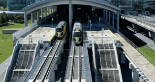 Brightline and JetBlue team to “enhance connectivity and convenience” for customers traveling on combined itineraries through Central and South Florida. (Brightline Photograph of Orlando Station, located at Orlando International Airport)